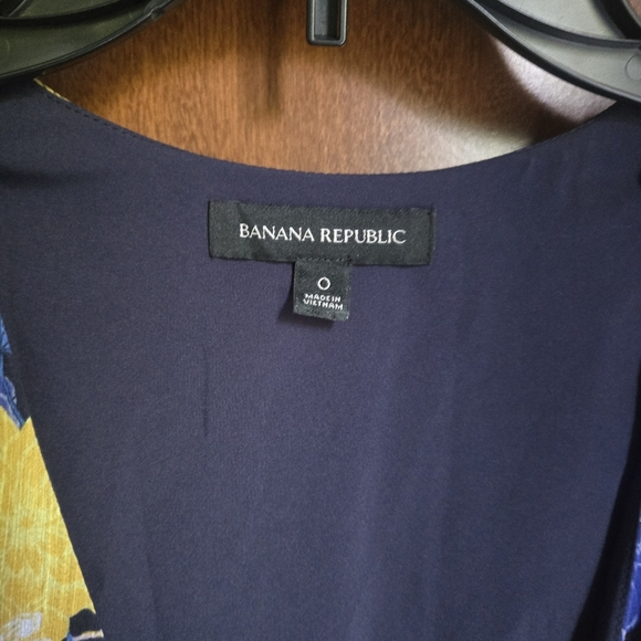 Banana Republic Blue and Yellow Flutter Sleeve Wrap Sundress - Picture 3 of 4